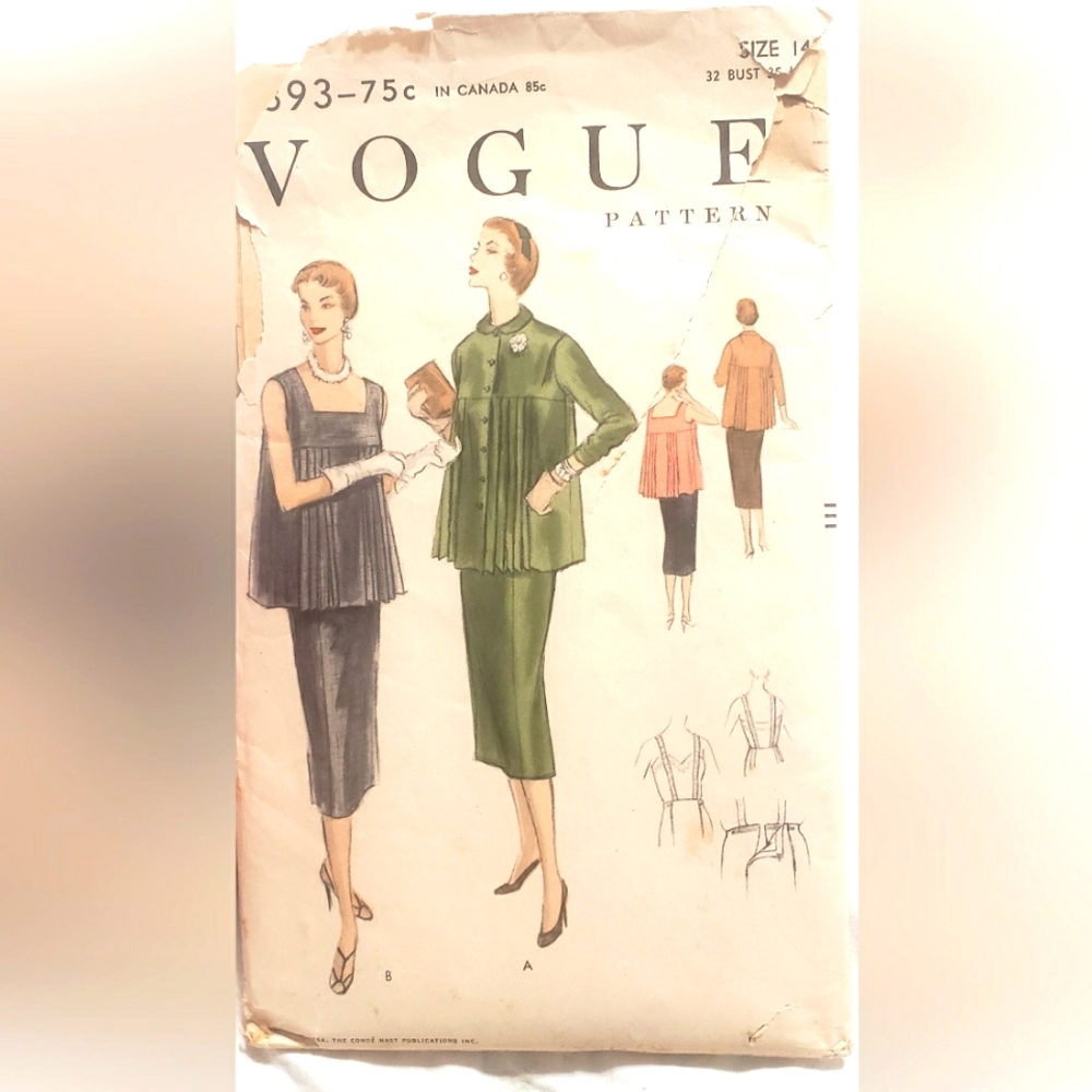 Vintage 1955 Vogue & SIMPLICITY Sewing Patterns Lot Of 4